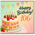 106th Birthday Card, Happy Birthday Strawberry Cake Greeting Card
