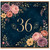 36th Birthday Card, Elegant Floral Navy Blue Birthday Card