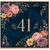 41st Birthday Card, Elegant Floral Number 41 Card