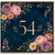 54th Birthday Card, Elegant Floral Navy Design
