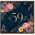 59th Birthday Card, Elegant Floral Gold Number Design