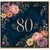 80th Birthday Card, Elegant Floral Number 80 Card