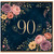 90th Birthday Card, Elegant Floral 90 Birthday Card