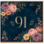 91st Birthday Card, Floral Number 91 Birthday Card