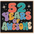 52nd Birthday Card, 52 Years of Awesome Retro Typographic Card