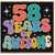 58th Birthday Card, 58 Years of Awesome Retro Typography Design