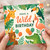 Wild Birthday Card with Jungle Animals - Cute Giraffe, Toucan, Flamingo, Bear and Crocodile Design - Fun Party Balloons - For Kids and Animal Lovers