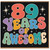 89th Birthday Card, 89 Years of Awesome Retro Colourful Card