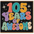 105th Birthday Card, 105 Years of Awesome Retro Colourful Card