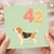 42nd Birthday Card, Cute Beagle na Balloon Number Card