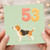 53rd Birthday Card, Beagle na Balloon Card