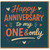 Happy Anniversary To My One & Only Card - Romantic Love Card for Husband, Wife, Boyfriend, Girlfriend or Partner - Hearts Design