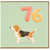 76th Birthday Card, Cute Beagle na Balloon Number Card