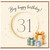 31st Birthday Card, Big Happy Birthday Card for 31 Year Old, Elegant Gold Starburst Design