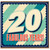 20th Birthday Card, Fabulous Years Retro Style Card