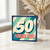 50th Birthday Card, Fabulous Years Retro Stripes Design