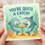 Cute Dolphin and Shark 'You're Quite a Catch' Underwater Love Card - Funny Anniversary or Valentine for Partner, Boyfriend or Girlfriend