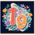 19th Birthday Card, Floral Heart Number 19 Card