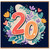 20th Birthday Card, Floral Heart Number 20 Card
