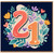 21st Birthday Card, Floral Number 21 Card