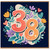 38th Birthday Card, Floral Number 38 Birthday Card