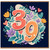 39th Birthday Card, Floral Number 39 Birthday Card