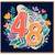 48th Birthday Card, Floral Wreath Number 48 Card