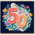 50th Birthday Card, Floral Number 50 Card