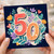 50th Birthday Card, Floral Number 50 Card