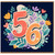 56th Birthday Card, Colourful Floral Number 56 Card