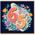 65th Birthday Card, Floral Number 65 Card