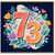 73rd Birthday Card, Floral Heart Wreath Design