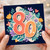 80th Birthday Card, Floral Number 80 Card