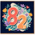 82nd Birthday Card, Floral Number 82 Card