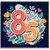 85th Birthday Card, Floral Number 85 Birthday Card