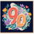 90th Birthday Card, Floral Heart Number 90 Design