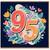 95th Birthday Card, Floral Number 95 Card