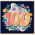 100th Birthday Card, Floral Number 100 Celebration Card