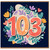 103rd Birthday Card, Floral Number 103 Card