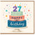 27th Birthday Card, Happy Birthday Cake Design