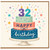 32nd Birthday Card, Happy Birthday Cake Design