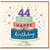44th Birthday Card, Happy Birthday Cake Design Card