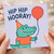 Hip Hip Hooray Crocodile Birthday Card for Kids - Cute Animal Balloon Party Design - Children's Birthday Greetings Card - Blank Inside with Envelope