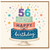 56th Birthday Card, Happy Birthday Cake and Confetti Design
