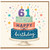 61st Birthday Card, Happy Birthday Cake Design with Candles and Confetti