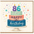 86th Birthday Card, Happy Birthday Cake Design
