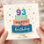 93rd Birthday Card, Happy Birthday Cake Design