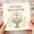 On Your Special Day Christening Card - Pastel Cross and Font - Religious Baptism Congratulations Greeting Card with Envelope