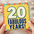 20th Birthday Card, 20 Fabulous Years!