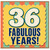 36th Birthday Card, Fabulous Years Card